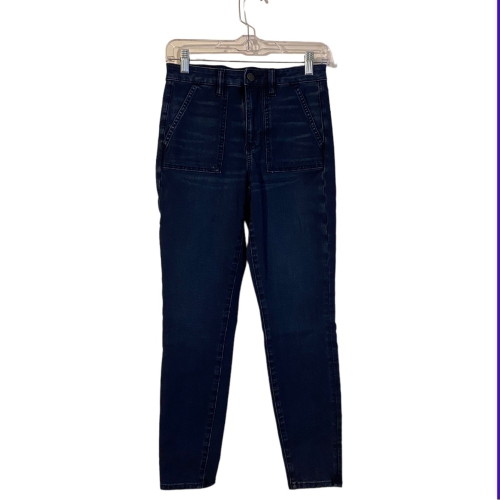 American Eagle blue denim super hi rise Jegging next level stretch .